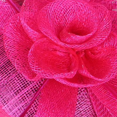 Women wedding fancy feather flower hair accessories ladies show bridal accessories formal dress cocktail fascinator hat headband - Цвет: hot pink