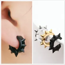 1 шт., серьги с шестью шипами, мужские серьги в стиле панк, модные ювелирные изделия, серьги-гвоздики с отверстиями, титановая сталь, Hombre, предотвращают аллергию