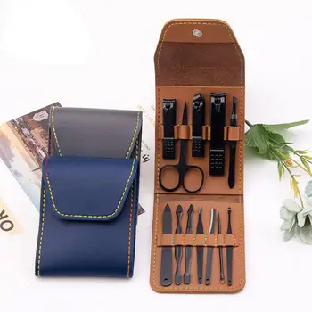 

12pcs Folding Bag Nail Clipper Set Stainless Steel Kit Tool Fingernail Cutter Cutter Scissors Nail Tool Portable Nail Trimm S7L2