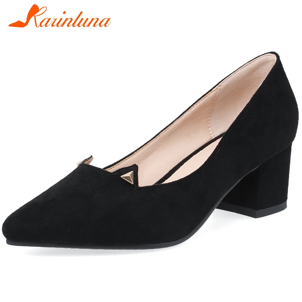 

Karinluna New Fashion 2020 Spring/Autumn Office Lady Pumps Woman Shoes Pointed Toe Slip On Concise Shoes Women Pumps