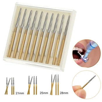 

10Pcs Dental Endo-Z Burs Lab Drill Carbide Tungsten Steel Trim Finishing High Speed FG 21mm/25mm/28mm Optional Teeth Care