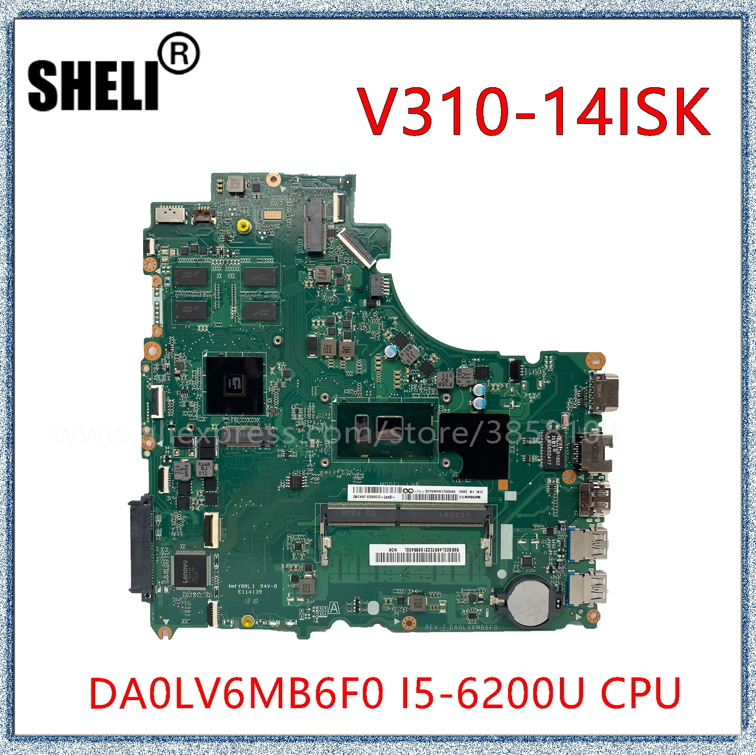 SHELI для ноутбука Lenovo V310-14ISK V310-14IKB материнская плата портативного компьютера с I5