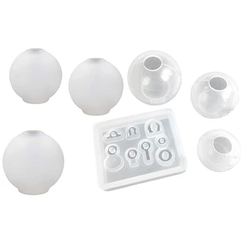 

3x Sphere Chaim Ball Resin Mold Flexible Mouth Sizes 3-Count & 4Pcs Transparent Ball Pendant Silicone Mold