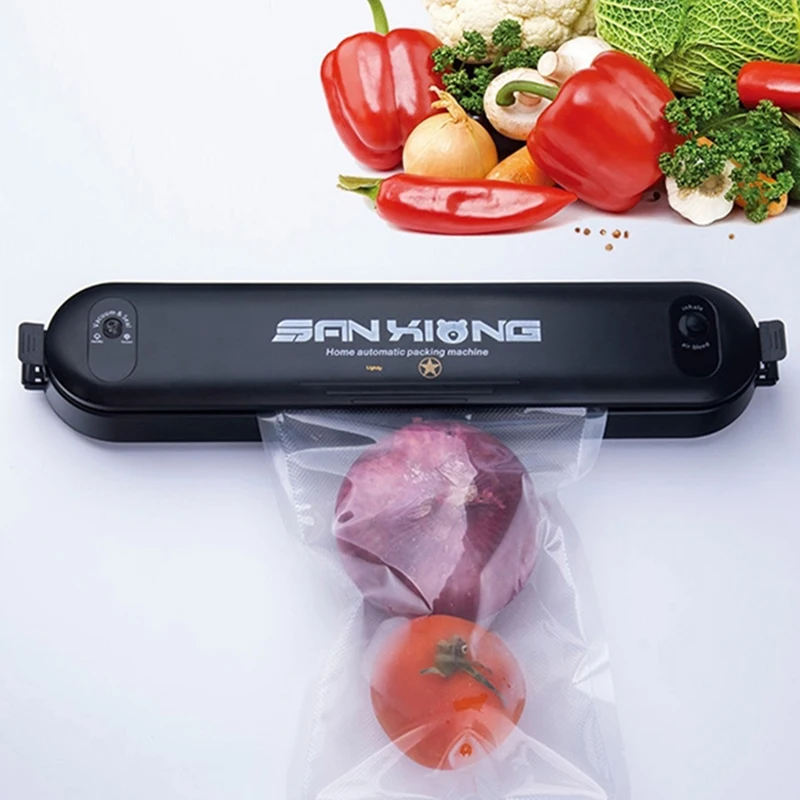 Sellador de alimentos al vacío para el hogar, máquina de envasado al vacío eléctrica automática comercial de 220V/110V, incluye 5 uds. De bolsas