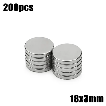 

200pcs 18x3mm Super Powerful Strong Bulk Small Round NdFeB Neodymium Disc Magnets Dia 18mm x 3mm N35 Rare Earth NdFeB Magnet