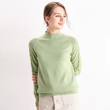 

autumn winters long wool knitting half a turtleneck render unlined upper garment sweater han edition coat loose women