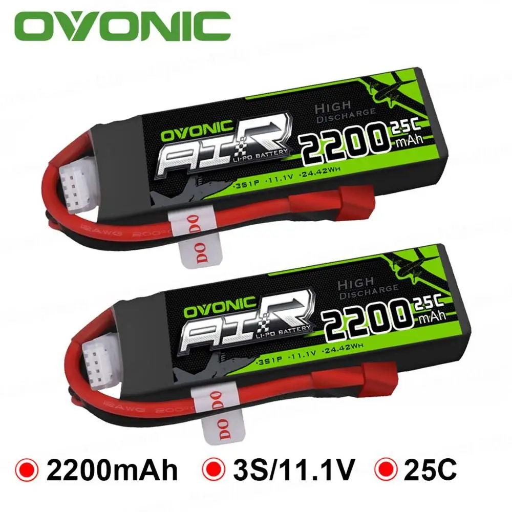 

1pc GENS ACE OVONIC 2200mAh 11.1V Lipo 3S Battery 50C with XT60 Deans Plug T Connector for RC Car Drone Heli Boat Car