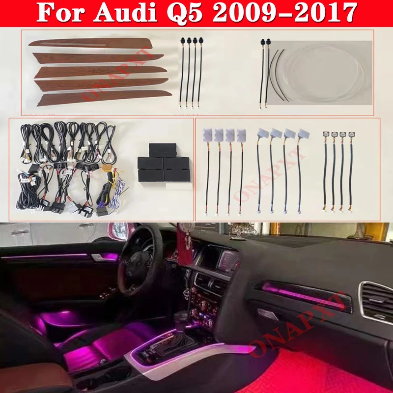 

Atmosphere Lamp Set For Audi Q5 2009-2017 Steering Wheel Contorl Dashboard Panel LED Luminous Strip Ambient Light 21 Colors