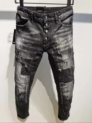 Pantalones vaqueros de moto para hombre A397, con agujeros desgastados y desgastados, marca de moda, 2021