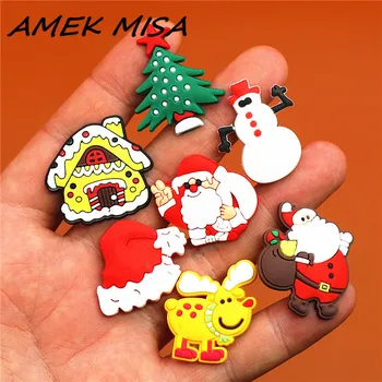 

1pcs PVC Christmas Series Shoe Charms Accessories Halloween Croc Shoe Buckle Decorations Ormaments fit JIBZ Party Kid's Gifts