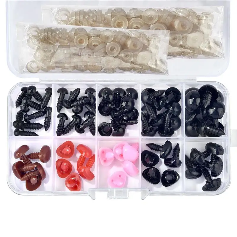 75/135pcs Safety Nose Eyes Triangle Nose Plastic Eyes For Dolls Toys Crochet Bear Dolls Amigurumi Making Accessories