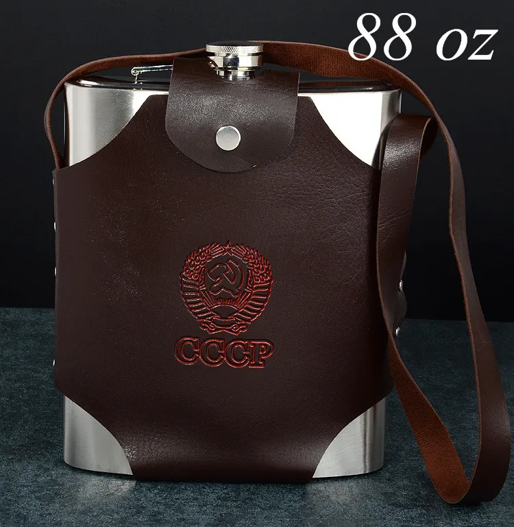 4 oz~178 oz Stainless Steel Hip Flasks Whiskey Pocket Hip Flask Screw Cap Outdoor Portable liquid container For Drinker Men Gift - Цвет: 88 oz long