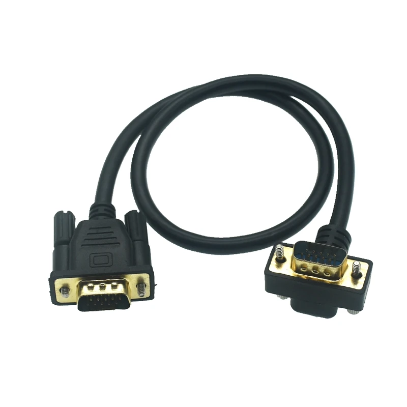 10M 5M 3M 0.5M 90 VGA Monitor Right Up Down Angle Male To Straight Male Adapter Cable for Projector Computer Monitor HDT