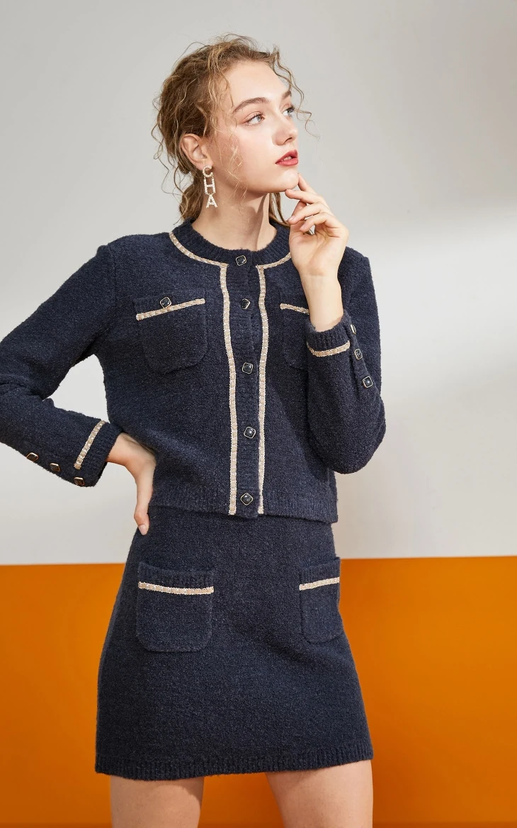 О товаре Для женщин вязаный эластичный пояс Slim Fit-юбка с подкладом | 31931J507
