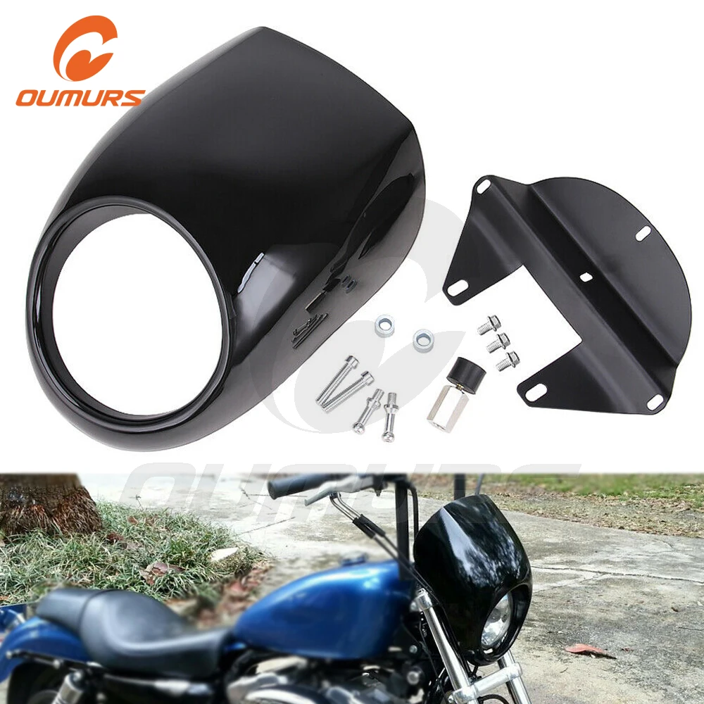 Ouwalls мотоциклетная фара Cowl обтекатель Маска Вилка Крепление черный для Harley Sportster Dyna FX XL 883 1200 аксессуары