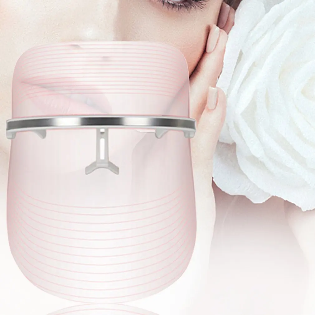 Facial Cleaning LED Mask Instrument Home Rejuvenation Spectrometer Three Color Red Blue Yellow Light Beauty Skin 5