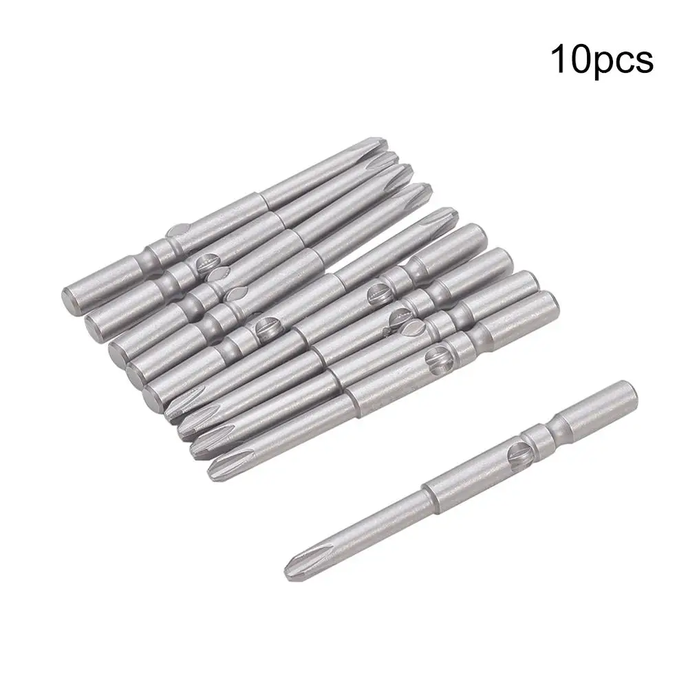 10pcs Phillips Crossed Head Screwdriver Bits 60mm Length 3.5PH1 3PH0 3PH1 4PH0 4PH1 5PH2 Dia 5mm S2 Round Shank Magnetic Bits