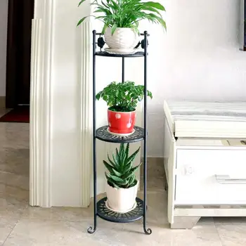 

Iron Flower Rack Multi Floor Floor Flower Pot Rack Balcony Plant Shelf Indoor Living Room Fry Fry Special Price