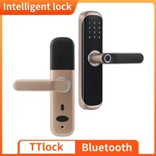 

X3 Gold Smart Fingerprint Door Lock TT Lock IC Card Phone APP Remotely Unlock Suitable for Co-renting/Office/Home/Apartment