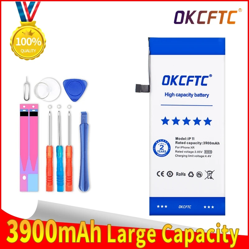 OKCFTC Real Capacity Replacement Battery For Apple IPhone 11 Batterie Lithium Phone with Tools 3900mAh | Мобильные телефоны и