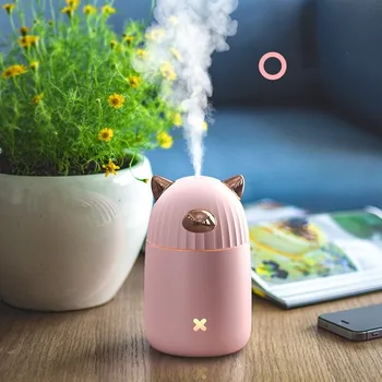 

350ml USB cartoon Car Air Aroma Essential Oil Diffuser Ultrasonic Air Humidifier Adorable Mist Maker With Color Light Fogger