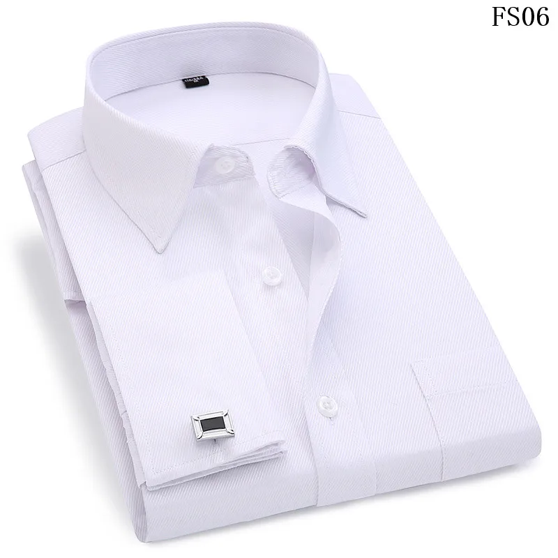 short sleeve button down Classic Black French Cufflinks Men's Business Dress Long Sleeve Shirt Lapel Men Social Shirt 4XL 5XL 6XL Regular Fit short sleeve button down shirts
