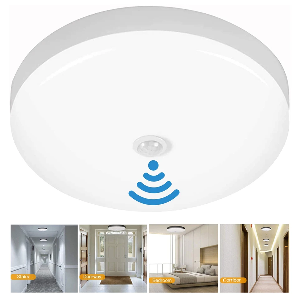 

Modern LED Ceiling Lamps with PIR Motion Sensor Ceiling Lights 12/18W Night Light For Entrance Stairs Hallway Basement Garage