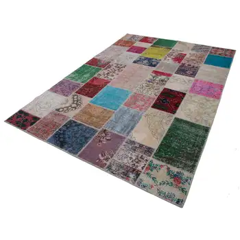

210x300 Cm Multicolor Handmade Patchwork Rug-7x10 Ft
