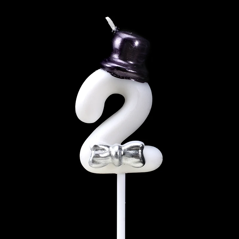 White 2 Cakelove, 1 шт., 0-9, свечи для торта, товары для дня рождения, украшения для торта, украшения для торта на годовщину, цифры торта, вечерние свечи - Цвет: White 2