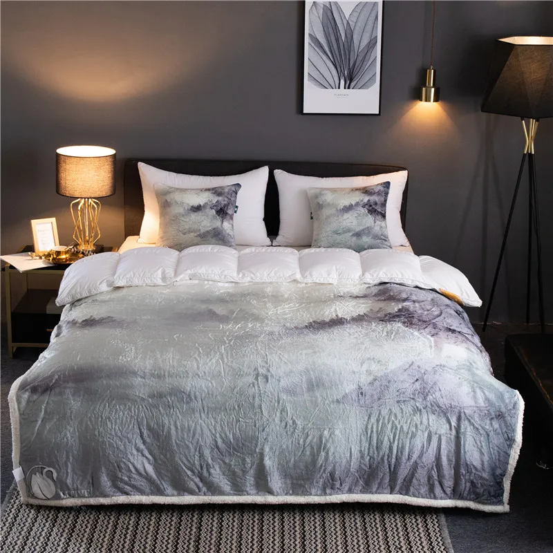 

Snow Wolf pattern Winter Thick Comfy Blanket Adults and Children Fleece Weighted Blankets for Beds Travel