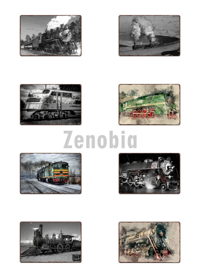 Vintage Europe Style Tin Sign Industrial Steam Train Posters Bar Pub Garage Wall Art Metal Plaques Decor For Cafe | Дом и сад