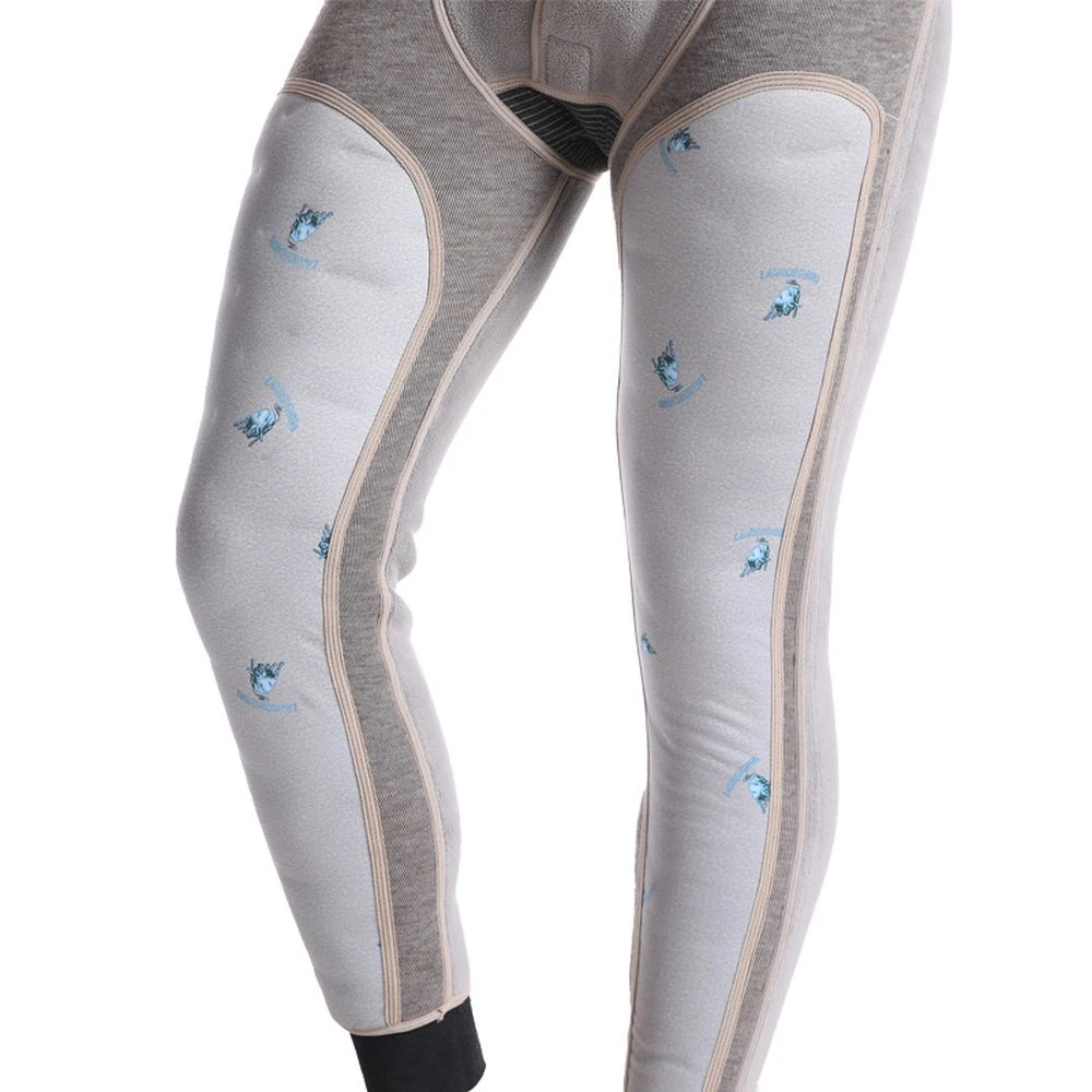 Men Thermal Underwear Long Johns Warm Cotton Trousers Thermal Pant Underwear Lamb Wool Knee Pads Graphene Waist Support Leggings