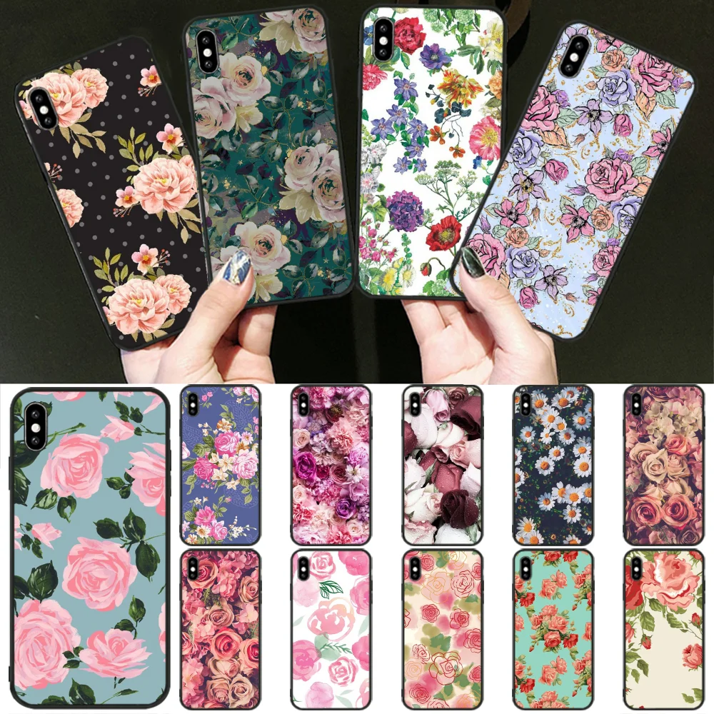 OFFeier пион Sunflowe Роуз Дэйзи сливы растений чехол для телефона iPhone 11 pro XS MAX 8 7 6 6S Plus X 5