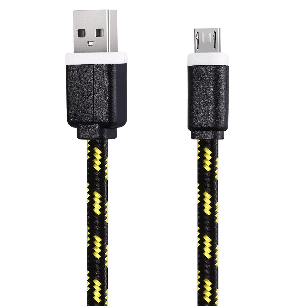 Micro USB кабель 1 м Плетеный плоский цветной Скорость данных зарядная станция синхронизации Шнур для Android смартфонов