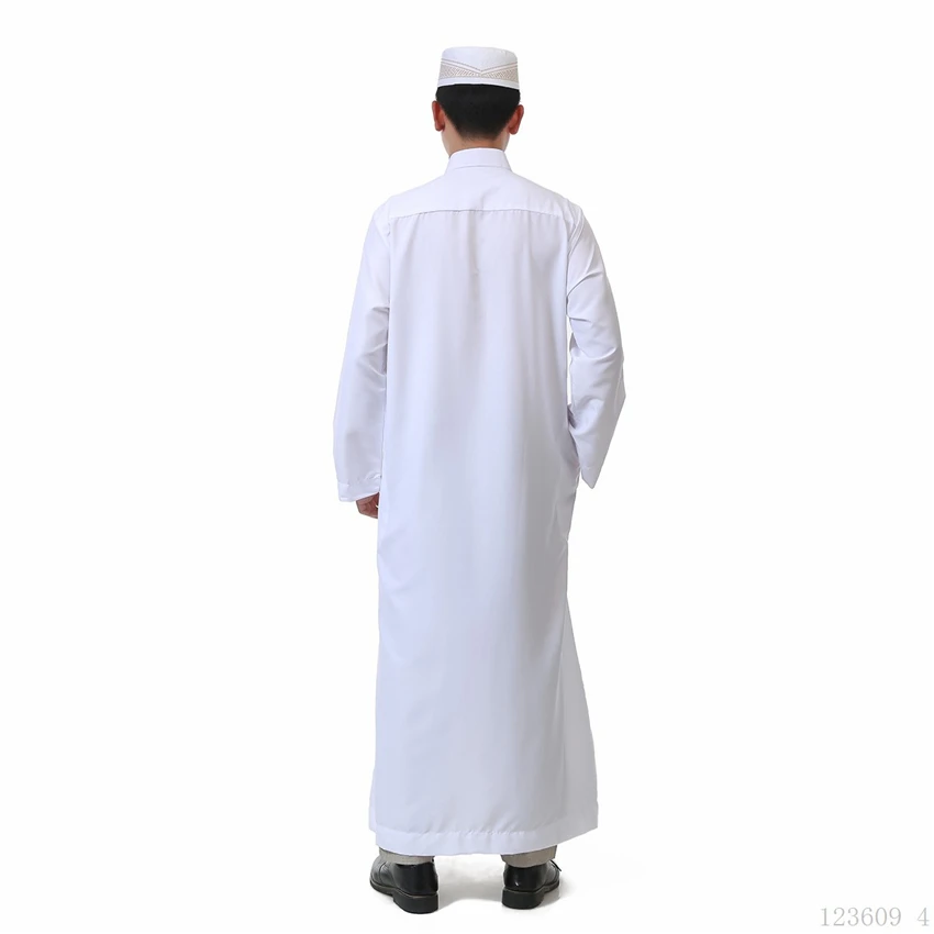 Abaya Muslim Men Islamic Cloth Summer Jubah Islamic Clothing Men Thobe Robes Kaftan Solid Arabic Dubai Full Sleeve Pakistan - Image 3