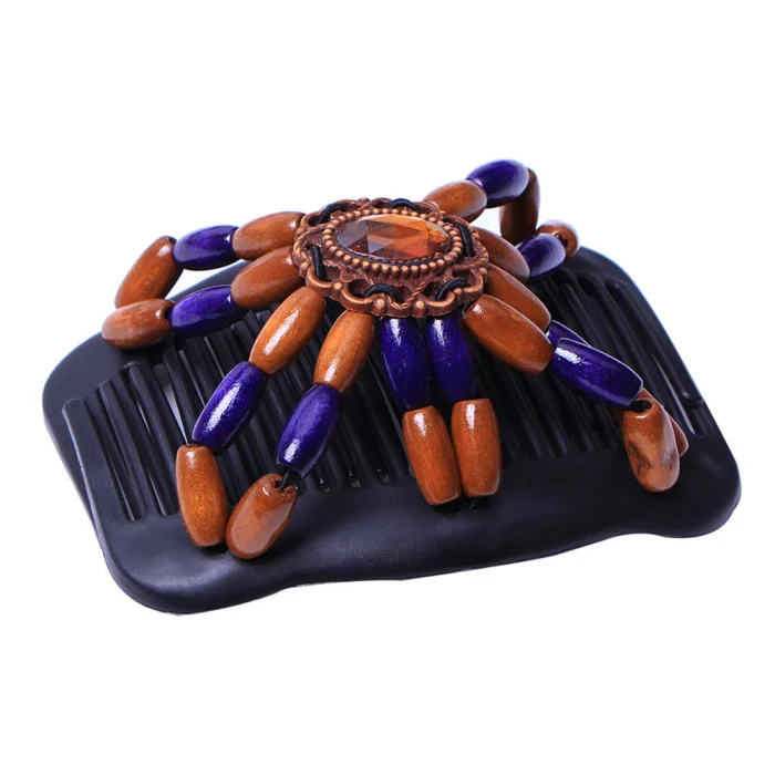 Hot Double Beaded Hair Magic Comb Clip Beads Elastic Hairpin Bun Maker Pins Hair Styling CNT 66