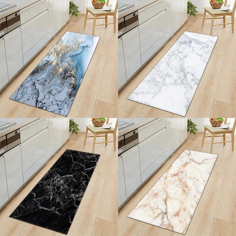 Long Floor Mat Carpet Flannel Kitchen Mat Marble Pattern Modern Floor
Rug Bedroom A Living Room Doormat Tatami Tapete Door Mats