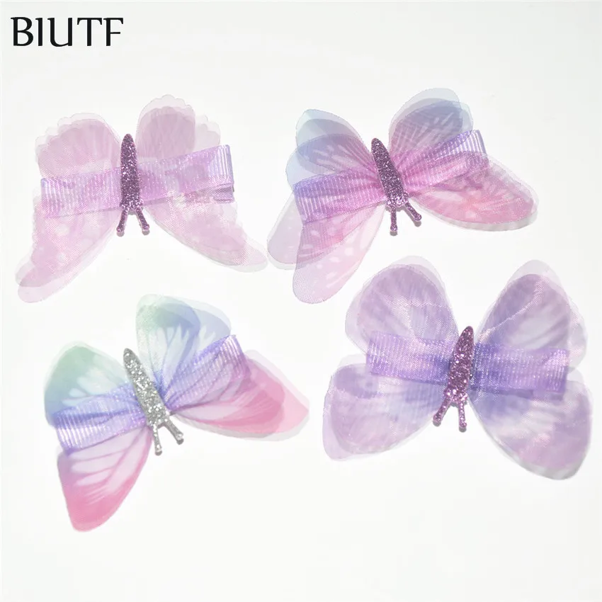 10pcs/lot 2.6'' Silk Tulle Hair with Clip Accessories Fabric Bow Beautiful Headwear Hairpin HDJ162