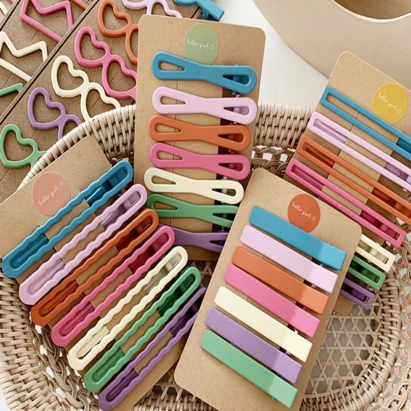 Ins matte color candy hairpin combination sweet wild bangs clip side clip net red hair card 2