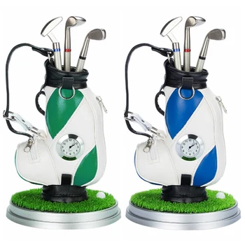 

Outdoor Sport Mini Golf Pens Holder with Pen Straw Mat Base Desk Decoration Bag Golfer Coworker Fanatic Golf Gift Accessories