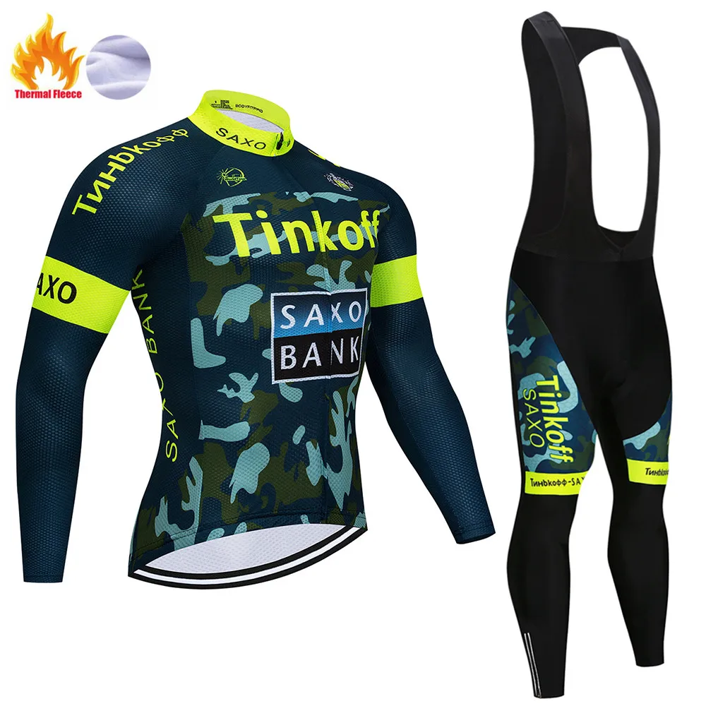 Tinkoff зимний комплект теплой флисовой велосипедной одежды Maillot Ropa Ciclismo Invierno MTB велосипедные майки спортивная одежда для велосипеда