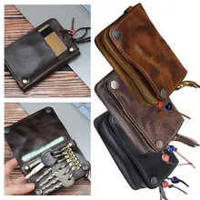 Винтажный кошелек для ключей из коровьей кожи ручной работы, чехол для ключей, многофункциональный Простой автомобильный чехол для ключей, органайзер для ключей