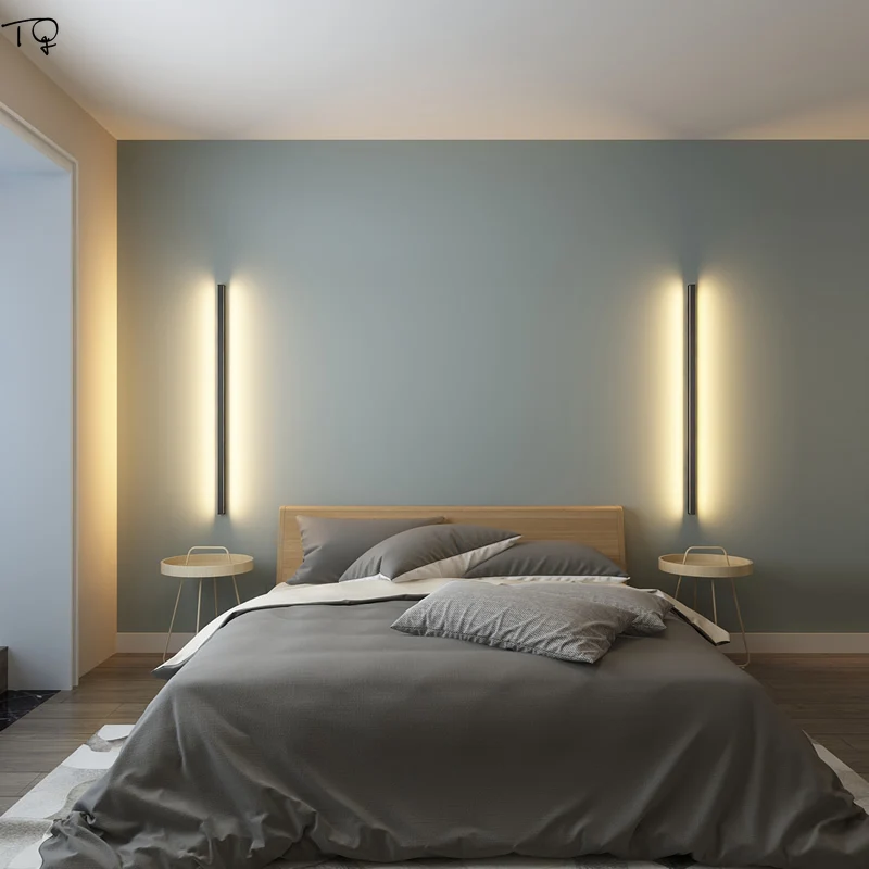 Современный минималистичный Простой Длинный настенный светильник, атмосферный фон для гостиной, прикроватный настенный светильник светодиодный светильник для внутреннего освещения
