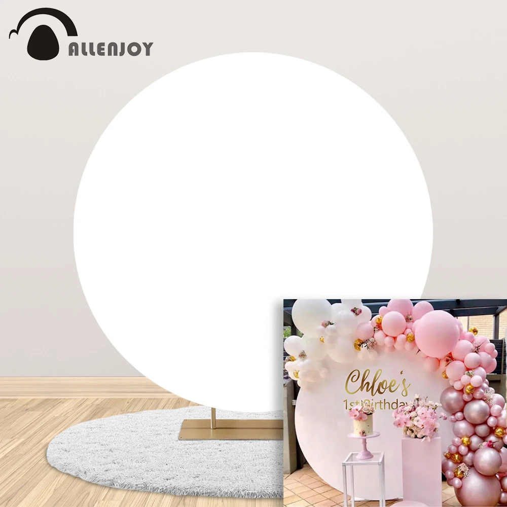 Allenjoy Fond Rond Cercle Decors Couvre Blanc Rose Bleu Couleur Unie Fete Anniversaire Bebe Douche Elastique Bande Decoration Aliexpress