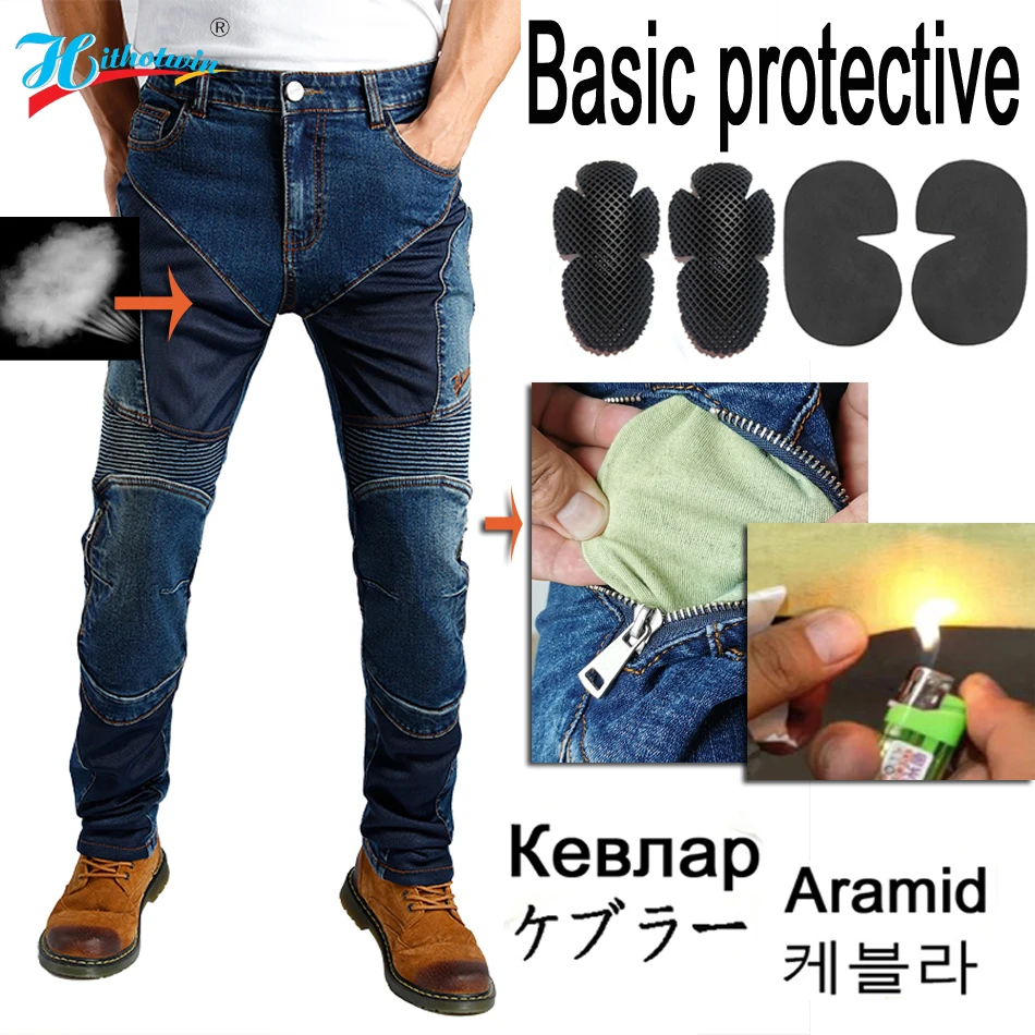 New WOLFRIDER riding waterproof motorcycle rider jeans For Halley anti-fall pants motorcycle racing can protective gear
