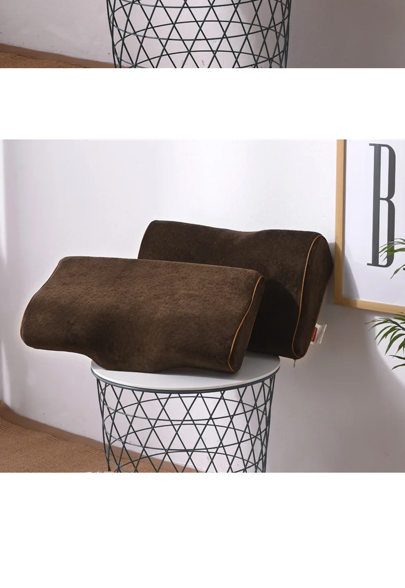 1PCS Coffee Удобные ортопедические подушки из латекса с эффектом памяти для шеи, спальная Подушка, мягкая подушка для шеи - Цвет: 1PCS Coffee