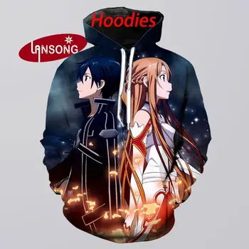 

new 3d print hoodies mens sword art online harajuku sweashirts/pants jacket men short hooded homme clothes hip hop streetwears