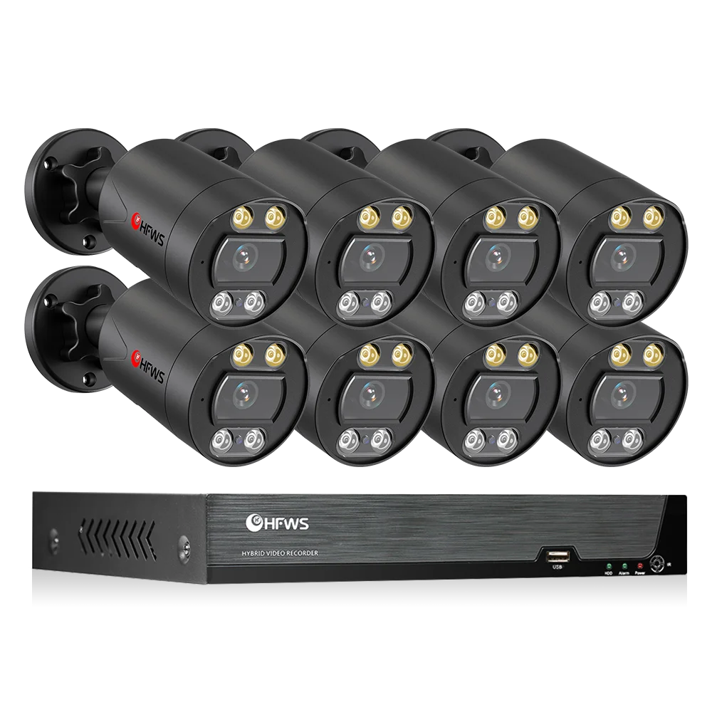 Sistema de cámaras de seguridad POE 4K, conjunto de videovigilancia de 8 MP, kit NVR de 8 canales, grabación de CCTV, IP, al aire libre - Imagen 6