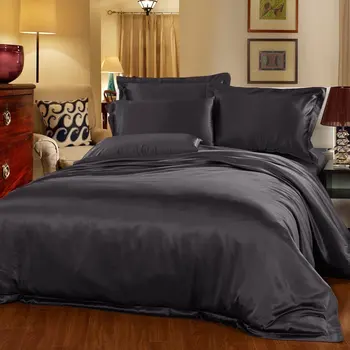 

Lilysilk Real Silk Four Paper Set Mulberry Silk Silk 22 Newcomb Sheet Quilt Cover Solid Color Bedding Article