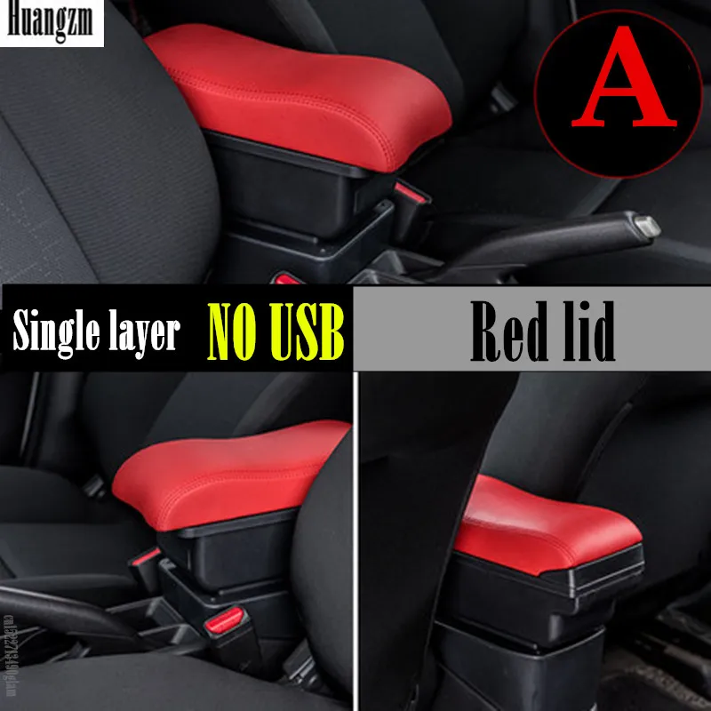 SYXYSM car parts For Opel Vauxhall Vectra Agila Astra Combo Meriva car armrest storage box center console leather arm rest cup holder car styling Color : A black red line 